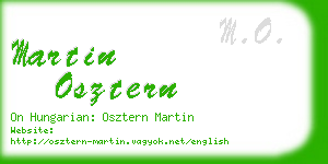 martin osztern business card